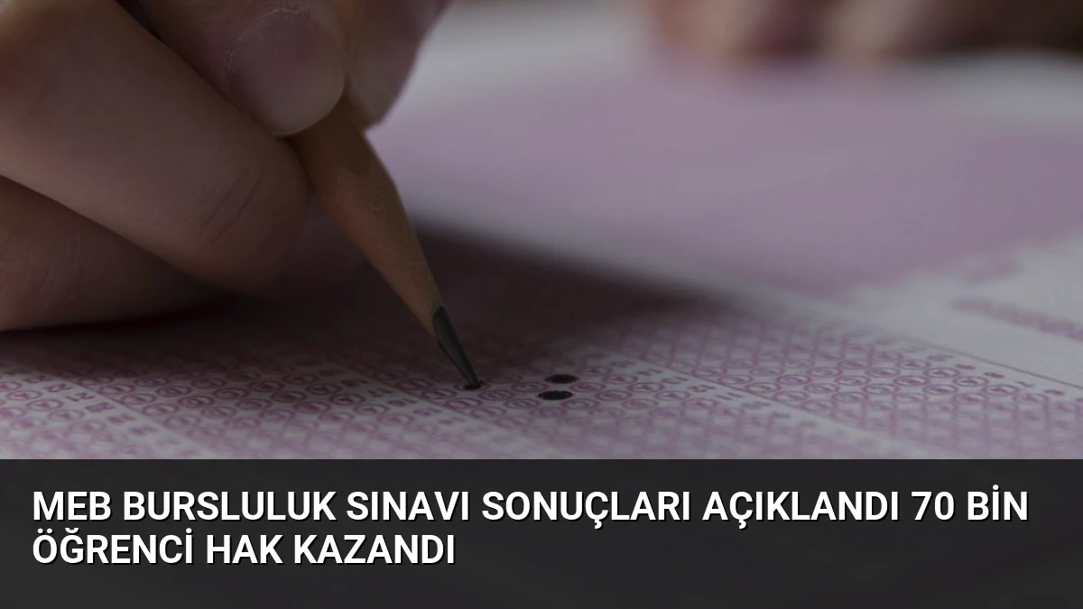 MEB Bursluluk Sınavı Sonuçları Açıklandı 70 Bin Öğrenci Hak Kazandı