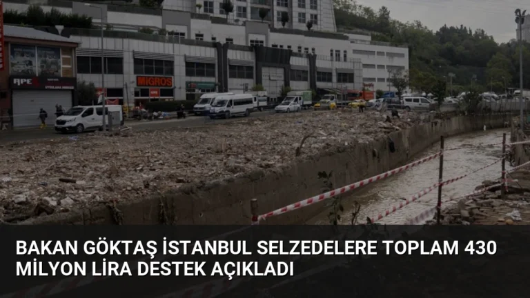 Bakan Göktaş İstanbul Selzedelere Toplam 430 Milyon Lira Destek Açıkladı